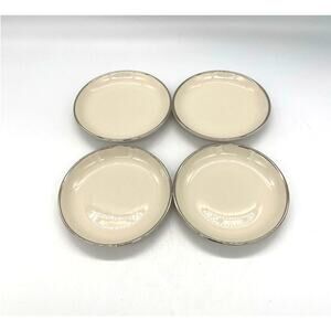 Vintage Colonial Fine China Porcelain White Set of 4 Sauce Dishes / Plates 4"